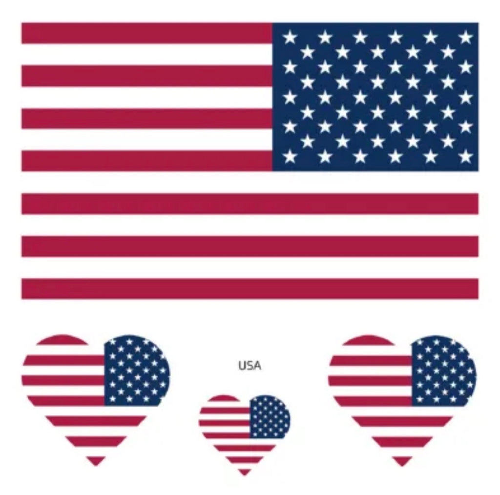 Flaggen Tattoos Set ❤️- 14 Länder (4er Packs inkl. Herztattoos) - Perfekt für die WM 2026