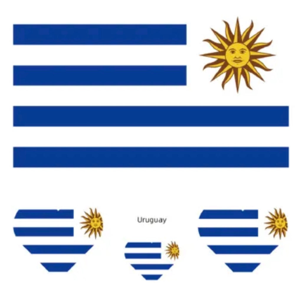 Flaggen Tattoos Set ❤️- 14 Länder (4er Packs inkl. Herztattoos) - Perfekt für die WM 2026