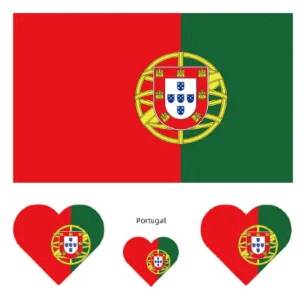 Flaggen Tattoos Set ❤️- 14 Länder (4er Packs inkl. Herztattoos) - Perfekt für die WM 2026
