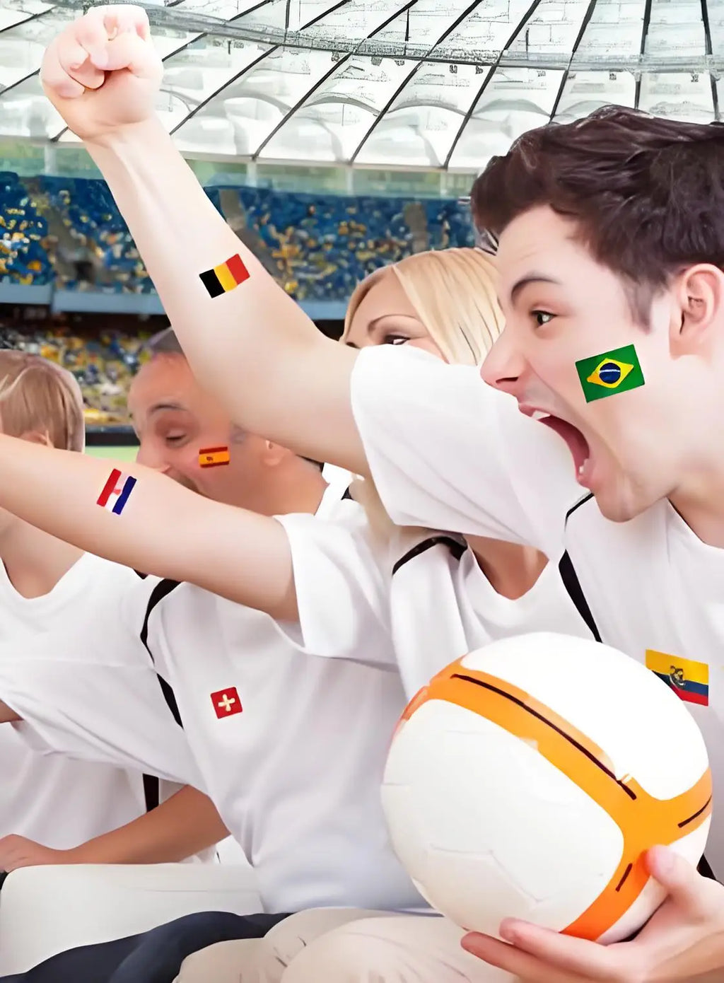 Flaggen Tattoos Set ❤️- 14 Länder (4er Packs inkl. Herztattoos) - Perfekt für die WM 2026